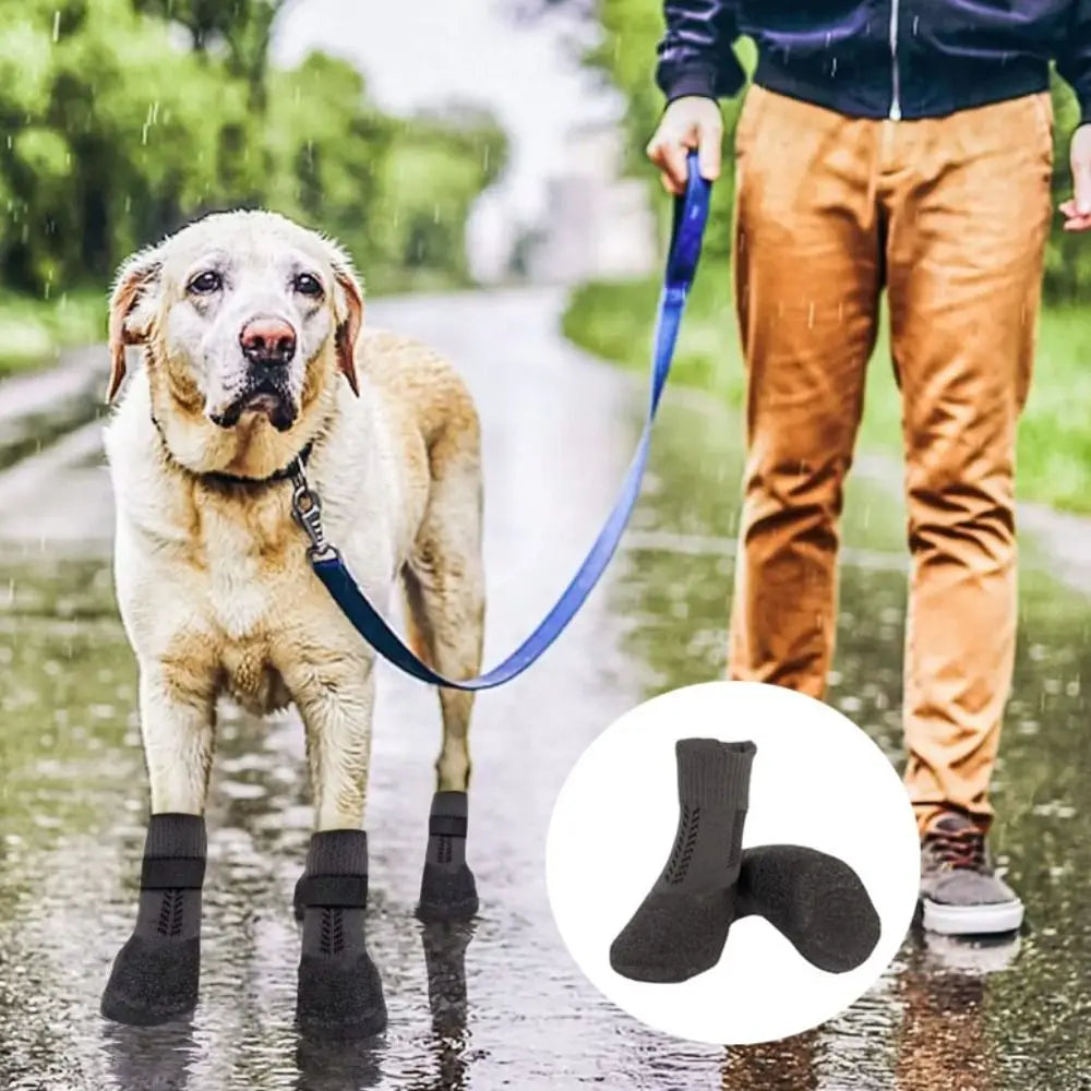4pcs Pet Supplies Waterproof Pet Socks Shoes Breathable Non-slip Dog Shoes Anti-dirty Dog Paw Protector Outdoor