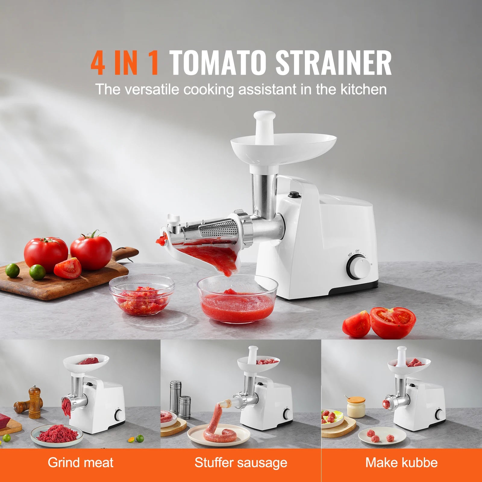 SucceBuy Electric Tomato Strainer Tomato Sauce Maker Machine Food Strainer and Sauce Maker Pure Copper Motor Food Mill for Sauce