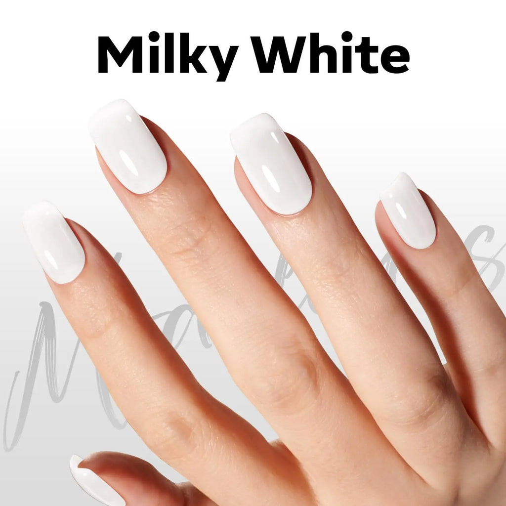 modelones Milky White Gel Nail Polish Nail Polish Natural Color Translucent Jelly Soak Off LED Clear Coat Soap Nails Art White