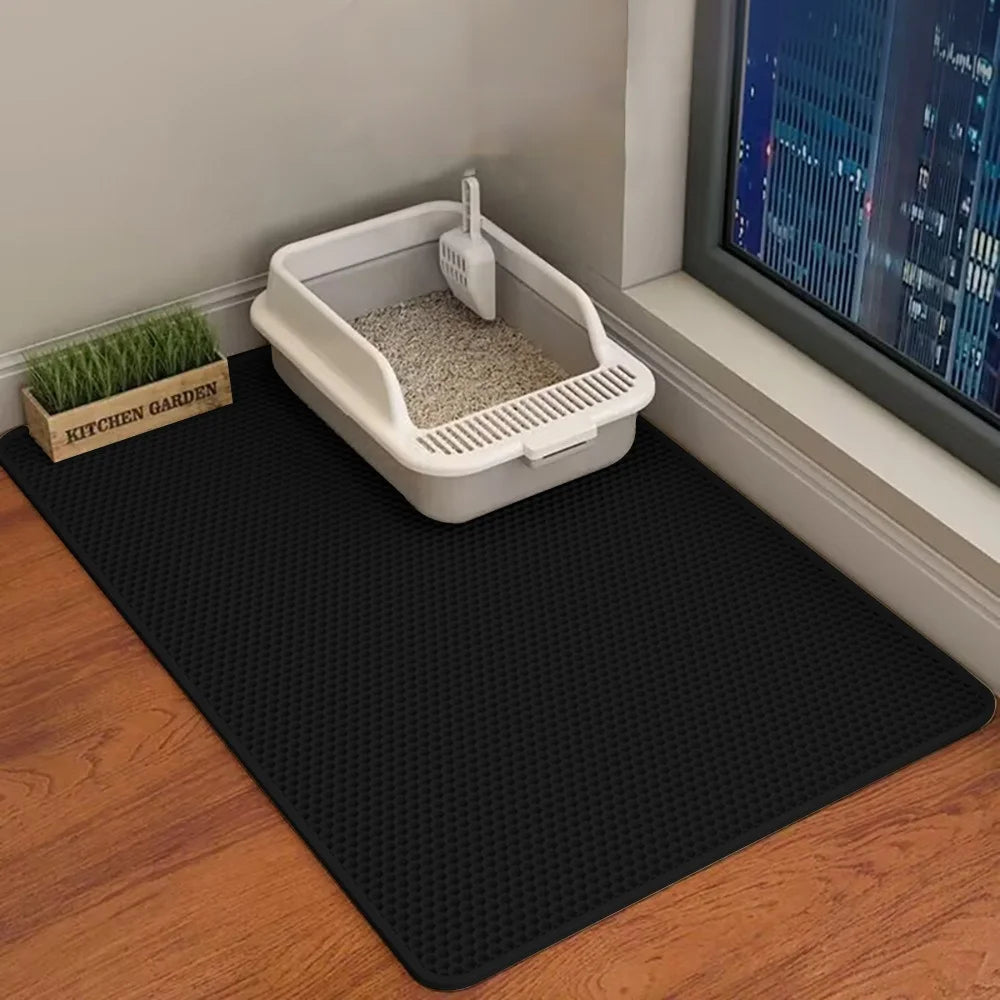90CMX60CM Cat Litter Mat Waterproof Double Layer Pet Litter Box Mat Pet Toilet Cat Mat Nonslip Sand Cat Washable Mat Pet Clean