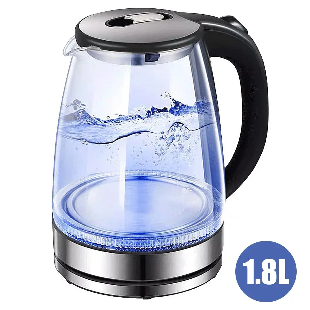Electric Glass Kettle – 1.5L Borosilicate Tea Pot with Heating Base, Fast Boil Water Heater for Home & Office