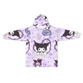 Kuromi Blanket Hoodie Sweatshirt Wearable Blanket Pajamas for Girls Boys