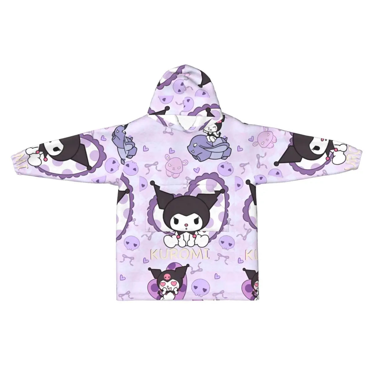 Kuromi Blanket Hoodie Sweatshirt Wearable Blanket Pajamas for Girls Boys