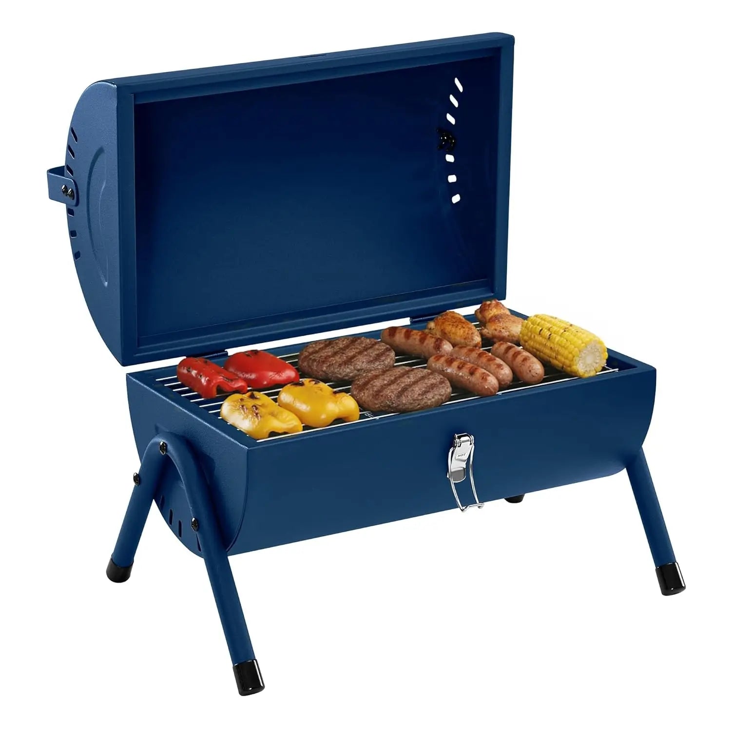 CC1015L Portable Charcoal Grill, 147 Sq. In. Cooking Area, with Four Air Vents, Lid Latch Buckle, Lid Handle, for, Customized