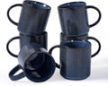 Coffee Mug Set for 6, Star 16 oz Catering Mugs Cup Set with Handle for Coffee, Tea, Cocoa, Milk - Ceramic Stoneware Drinkware Se