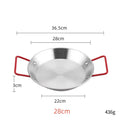 20-30cm Spanish Paella Pan with Handle Stainless Steel Durable Seafood Snack Plate Kitchen Non-Stick Frying Pans Cooking Pots