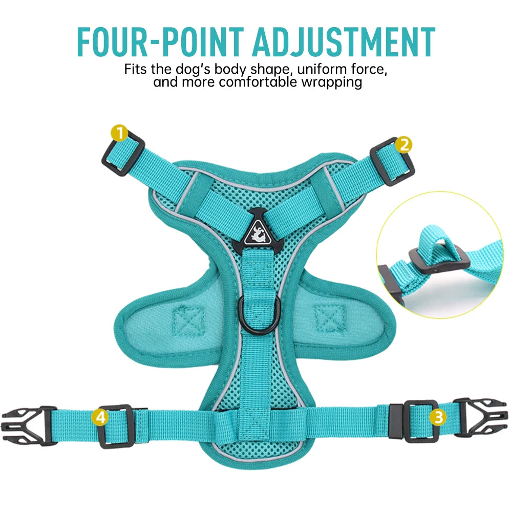 Dog Cat Harness Escape Proof Breathable Leash for Walking Outdoor Easy Control Pet Dog Cat Leash Reflective Harness