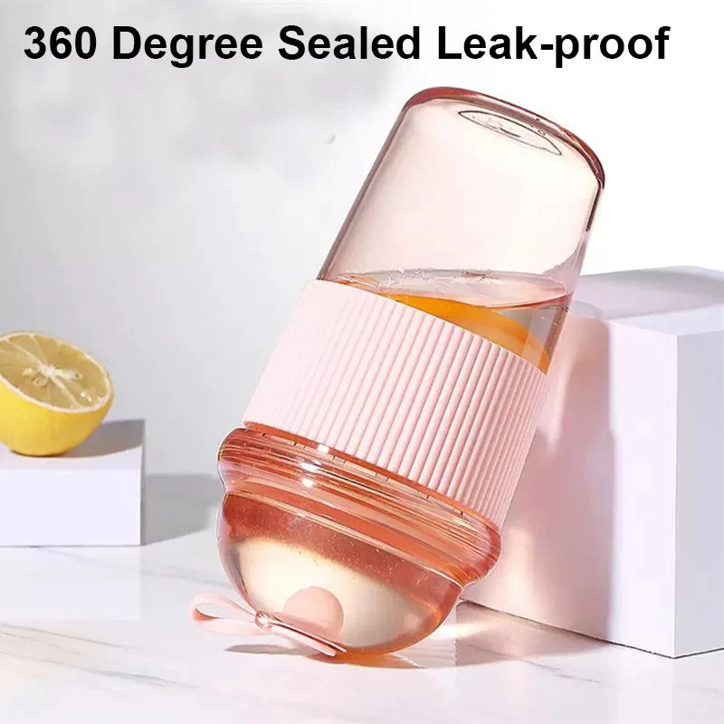 1pc 430ml Portable Flip Straw Cup Plastics Ins Style High-Capacity Water Bottles Tea Coffee Milk Heat-Resistant Juice Jelly Cups