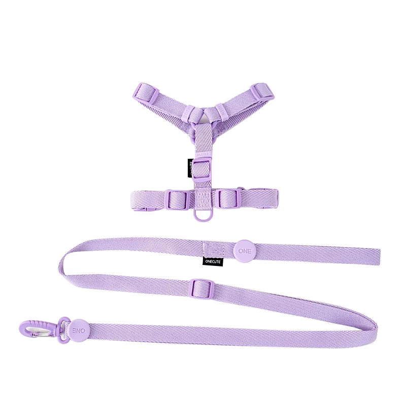 Adjustable Dog Harness Collar Leash Set Macarone Color, Reflective Small Dog Accessories for Puppy & Cat Supplies, Pet Walking