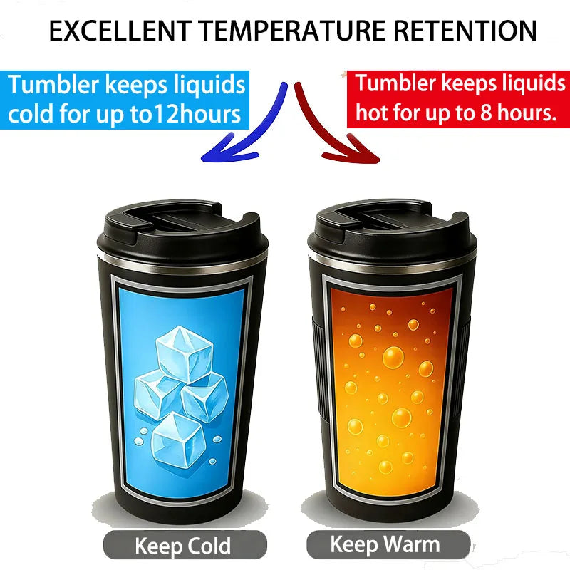 380/510ML Car Coffee Cup Thermos Water Bottle Keeps Cold and Heat Thermal Mug Stainless Steel Thermo Bottle Sports Water Bottles