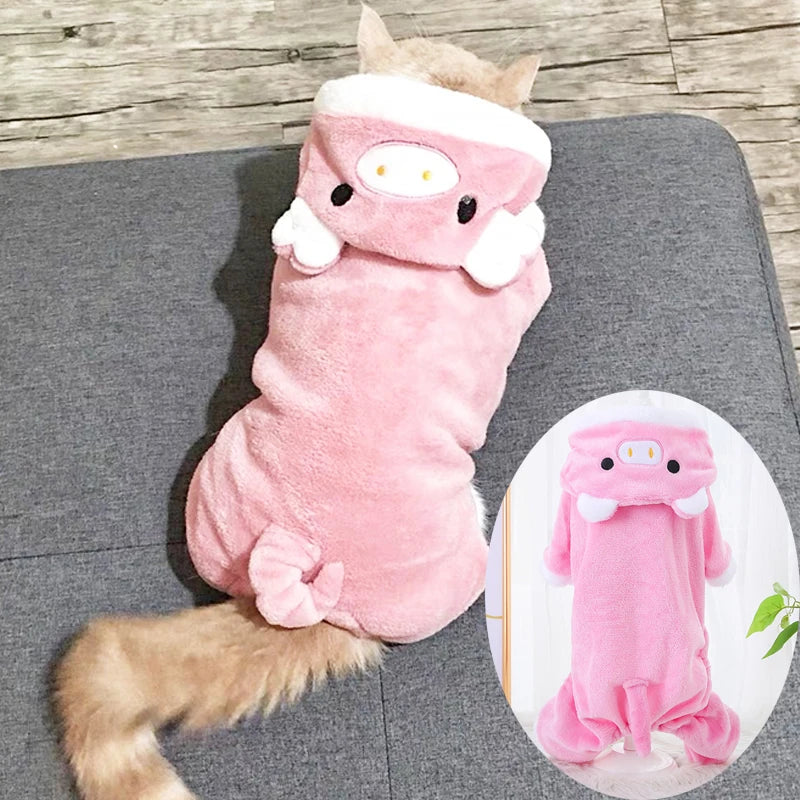 Flannel Dog Cat Jumpsuits Pet Clothes for Small Medium Dogs Soft Comfortable Winter Warm Dog Costume  Chihuahua Teddy Pet Coats