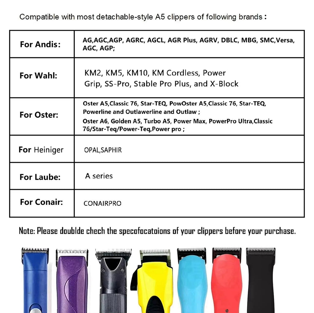 Dog/Animal Detachable Clipper Ceramic Blade For Andis/Oster A5 A6/Wahl KM/Heiniger/Laube/Conair Pro Pet Clippers