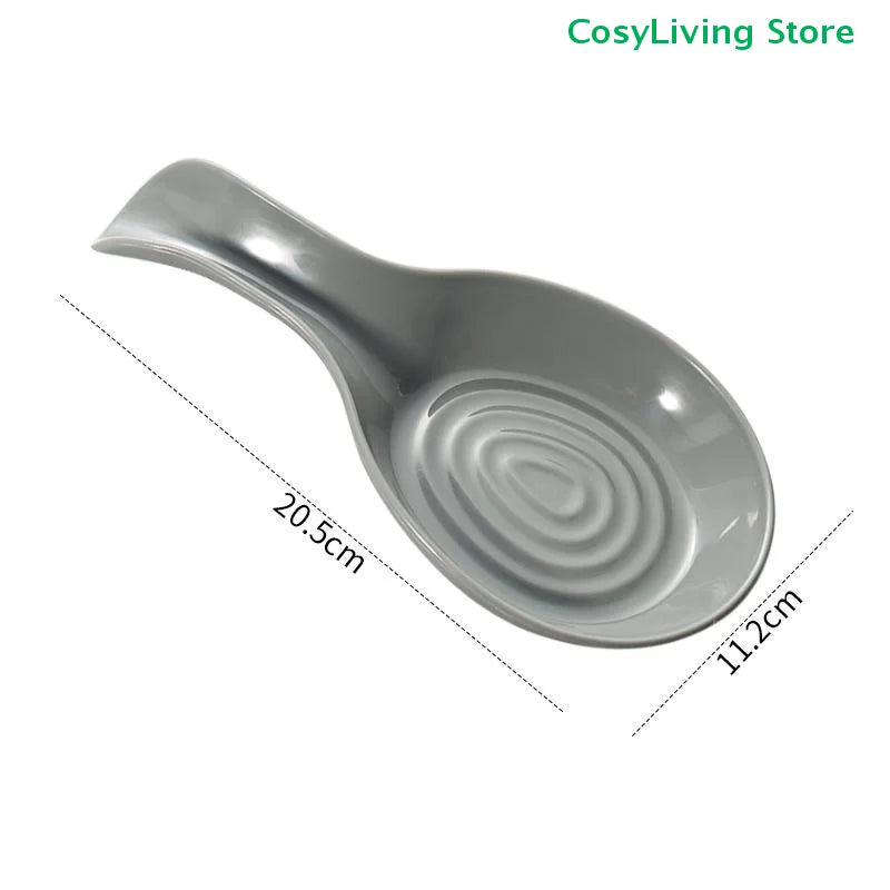 Heat-Resistant Spoon Rest Large Spoon Holder Cooking Spoon Rest Plastic Coffee Spoon Holder Dishwasher Safe Spoon Rest