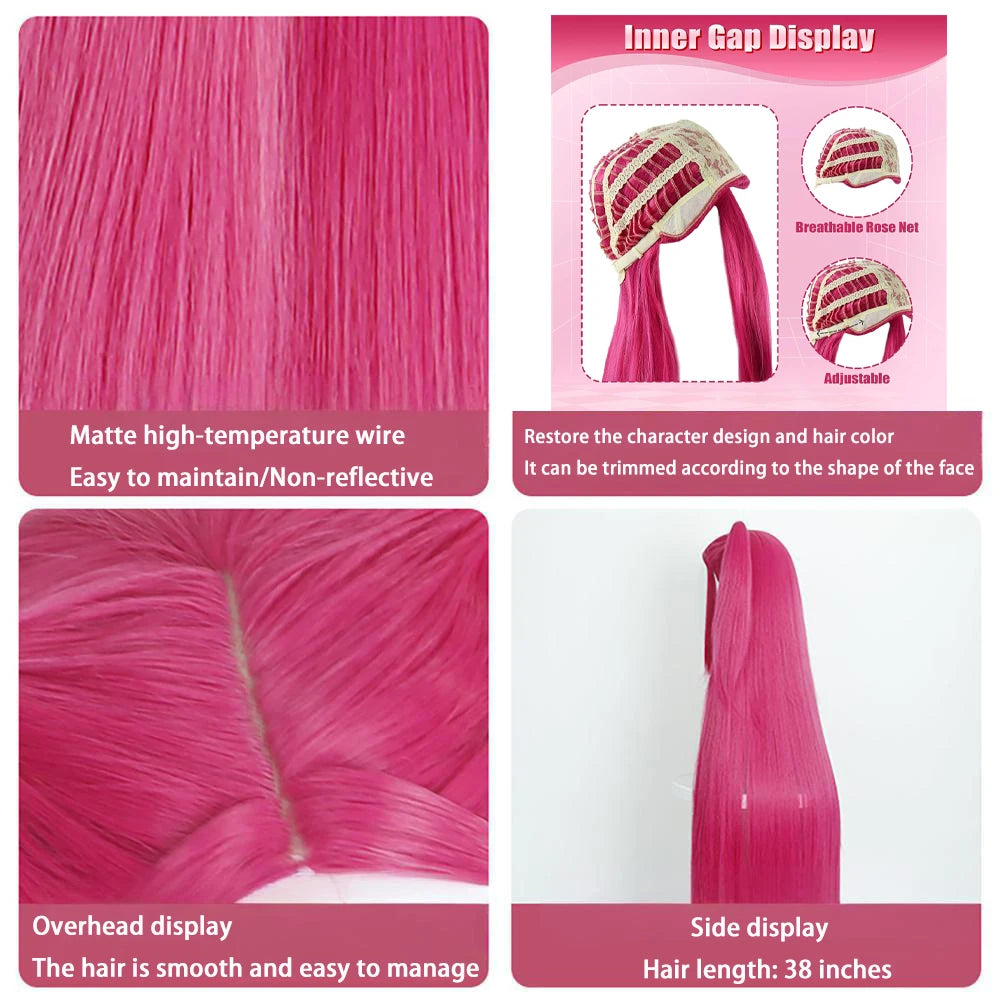 High-Quality Anime Rumi Mila Zoe Cosplay Synthetic Hair - Purple, Black Suitable For Women'S Daily Party Heat Resistant Wig