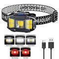 COB LED Outdoor Head Lamp USB Charging Head Mounted Flashlight Power Display Powerful Headlight Torch for Outdoor Night Fishing