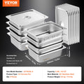 SucceBuy 8 Pack Hotel Pans 1/2 Size Anti-Jam with Lid 0.8mm Thick  4-In Deep Catering Storage Food Pan for Industrial&Scientific