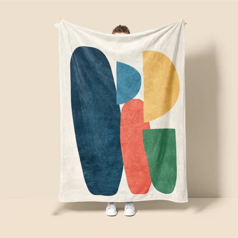 Scandinavian ins style Morandi blanket abstract geometric design anti-static dust Netroots with the same sofa cover blanket