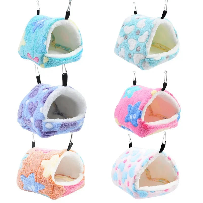 Cute Hamster House Winter Thickening Warm Soft Beds New Bread Small Animal Nest for Hamster Hedgehog Rabbit Pet Accessories 2024