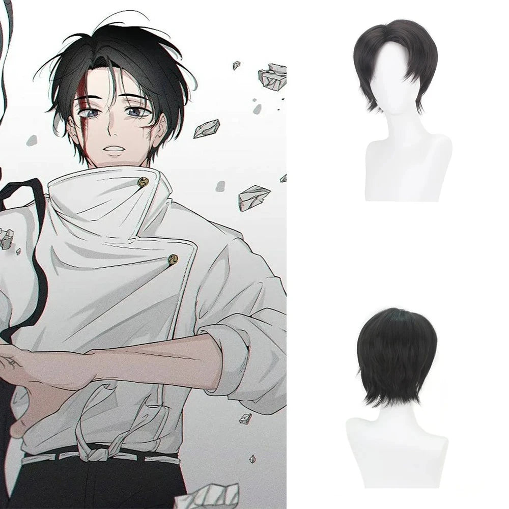 High-Quality Anime Jujutsu Kaisen Yuta Okkotsu Cosplay Synthetic Short Hair Black Suitable For Daily Party Heat-Resistant Wig