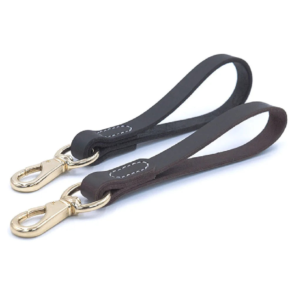 Real Leather Dog Leash 30/50cm Short Dog Leash Genuine Leather Traffic Lead for Medium Large Dogs Training and Walking 2cm Width