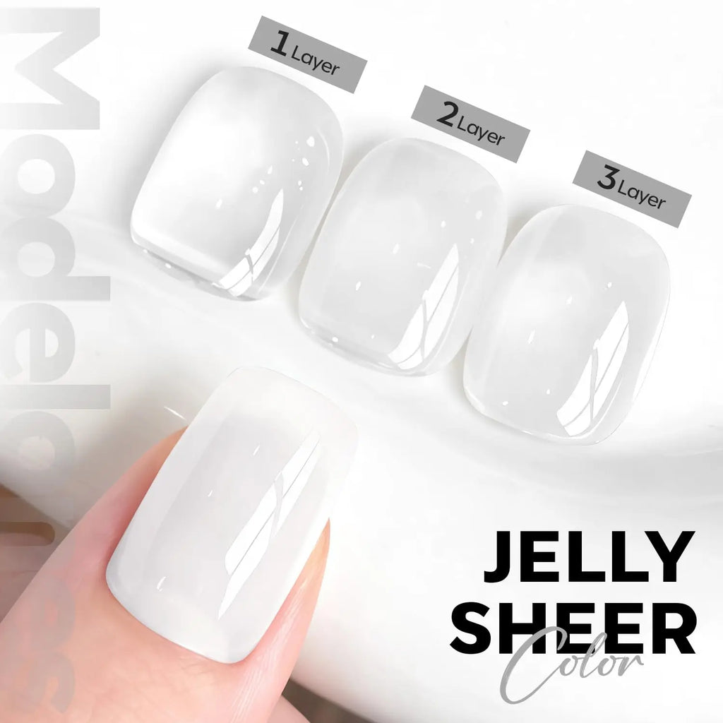 modelones Milky White Gel Nail Polish Nail Polish Natural Color Translucent Jelly Soak Off LED Clear Coat Soap Nails Art White
