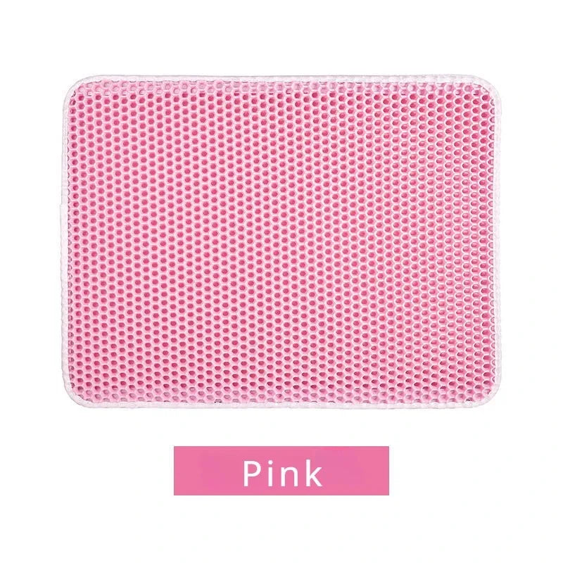 Double-Layer Honeycomb Cat Litter Mat Waterproof Anti-Slip for All Ages Cats Litter Box Floor Protector Durable and Easy Clean