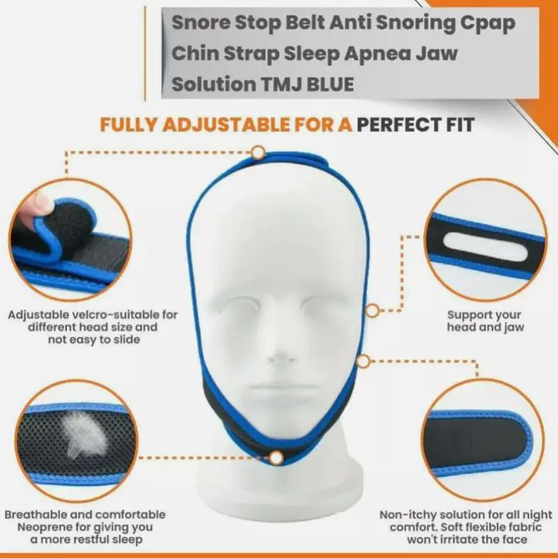 High Quality 2 PCS New Anti-Snoring Chin Strap Relieve Snoring Breathe Through The Nose Improve Sleep