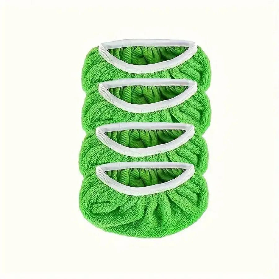 4 Piece Green Mop Cloth, Reusable, Suitable for Busy Households and Household Cleaning Products, Washable