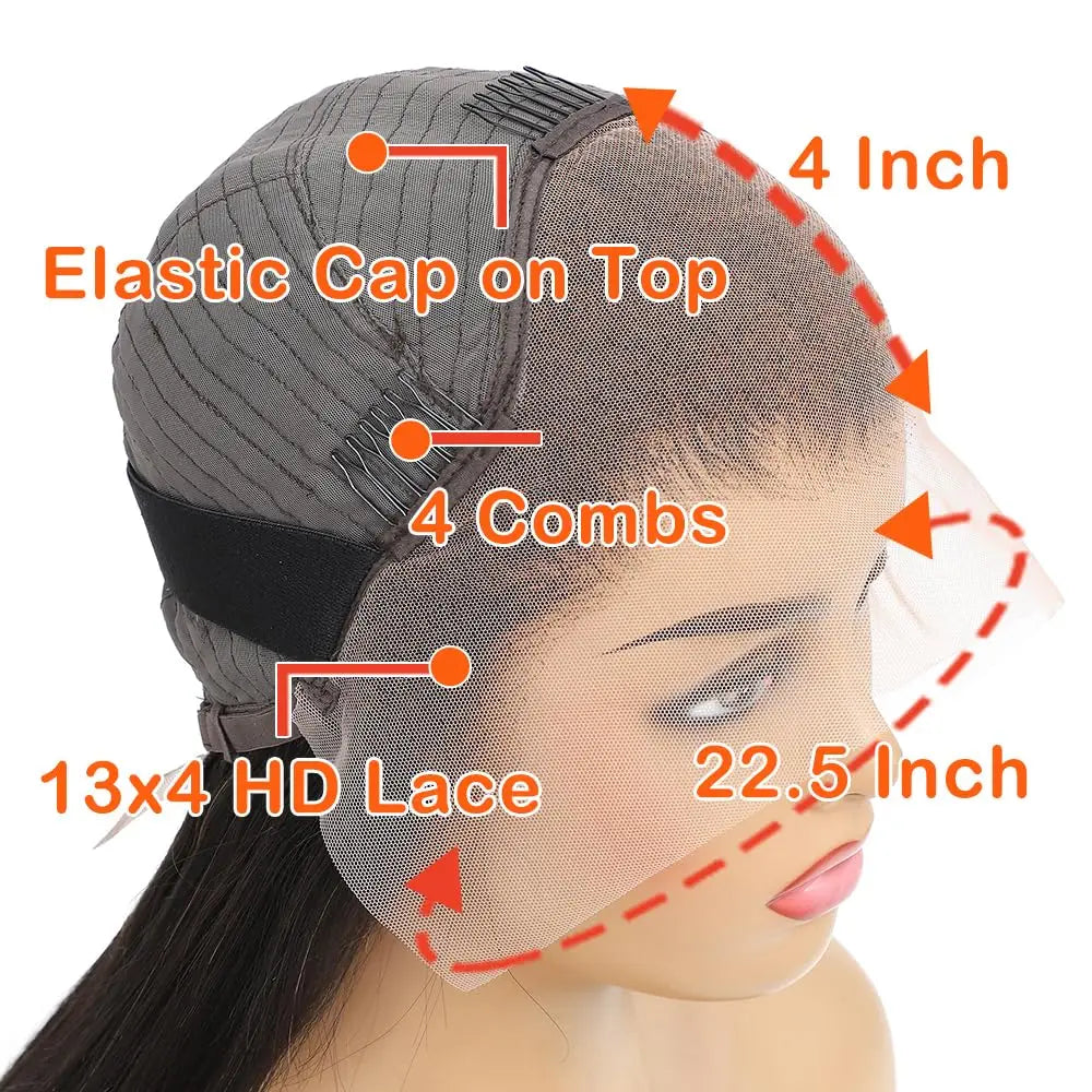 13x4 13x6 HD Transparent Straight Lace Front Wigs  32 34 36  Human Hair  360 Lace Frontal Wigs Brazilian   lace  Closure Wig