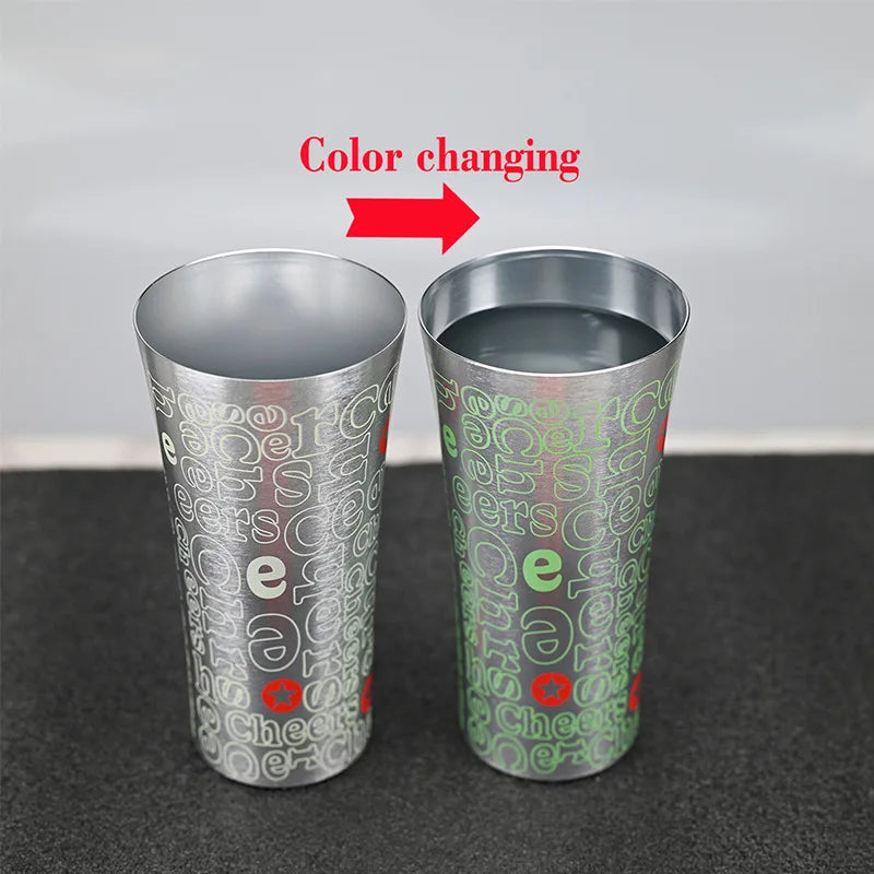 Color Changing Aluminum Cup Anti-fall Aluminum Beer Aluminum Cup Metal Cola Cold Drink Cold Drink Milk Juice Cup Water Bottle