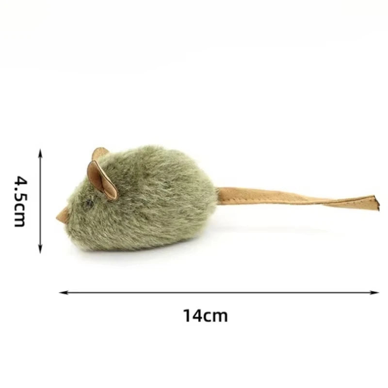 Cat toy, realistic squeaking mouse, sensor-activated sound, plush little mouse, self-entertaining and entertaining cat toy