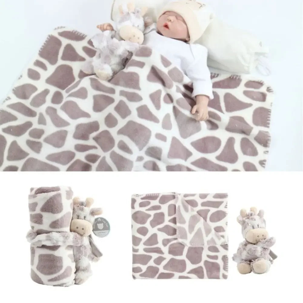 2pcs/set Stuffed Animal Plush Baby Blanket 75*100cm Baby Gift Newborn Baby Sleeping Blanket Bunny Design Flannel