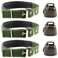 3 Pack Goat Collar with Bell Grazing Copper Bells and Adjustable Nylon Collar Set for Small Farm Animal Sheep Cow Pet Goat green