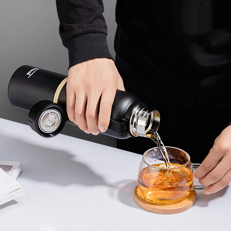 1PCS Stainless Steel Thermos with Tea Filter Double Wall Vacuum Flask Sports Outdoor Fitness Thermal Bottle Insulation Cup