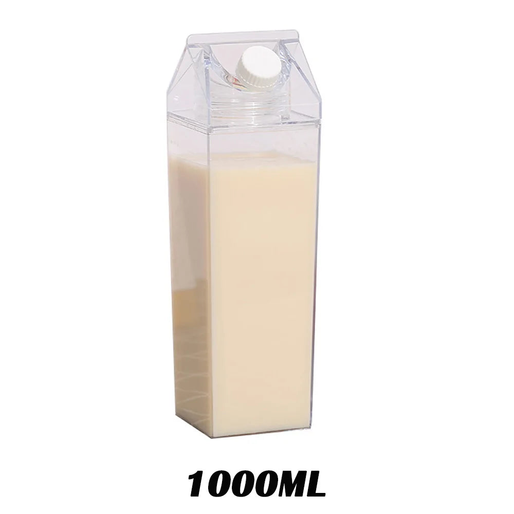 Transparent Water Bottle Large Capacity Milk Bottles Juice Cup Reusable Portable Cold Drink Container for Outdoor Sports Travel