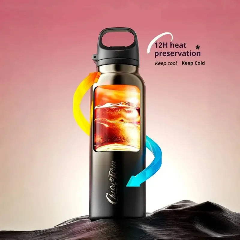 One Touch Open Lid Stainless Steel Vacuum Water Bottle for Outdoor Sports Cycling Car Leakproof Cold Drink Insulated Sport