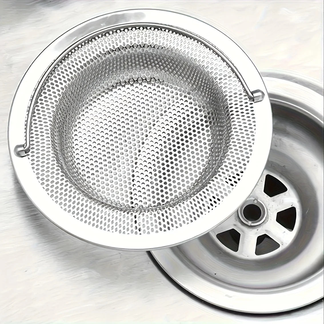 Sink Filter With Handle 201 Rustproof Mesh Drain Strainer For Kitchen Bathroom Anti Clogging Vegetable Fruit Waste Catcher
