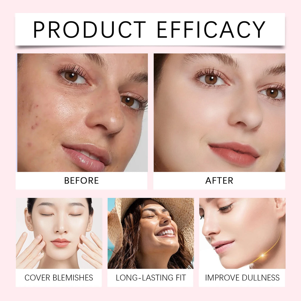 EELHOE Peptide Bounce Foundation Cream Full Coverage Long-Lasting Moisturizing Brighten Skin Tone 3 Colors