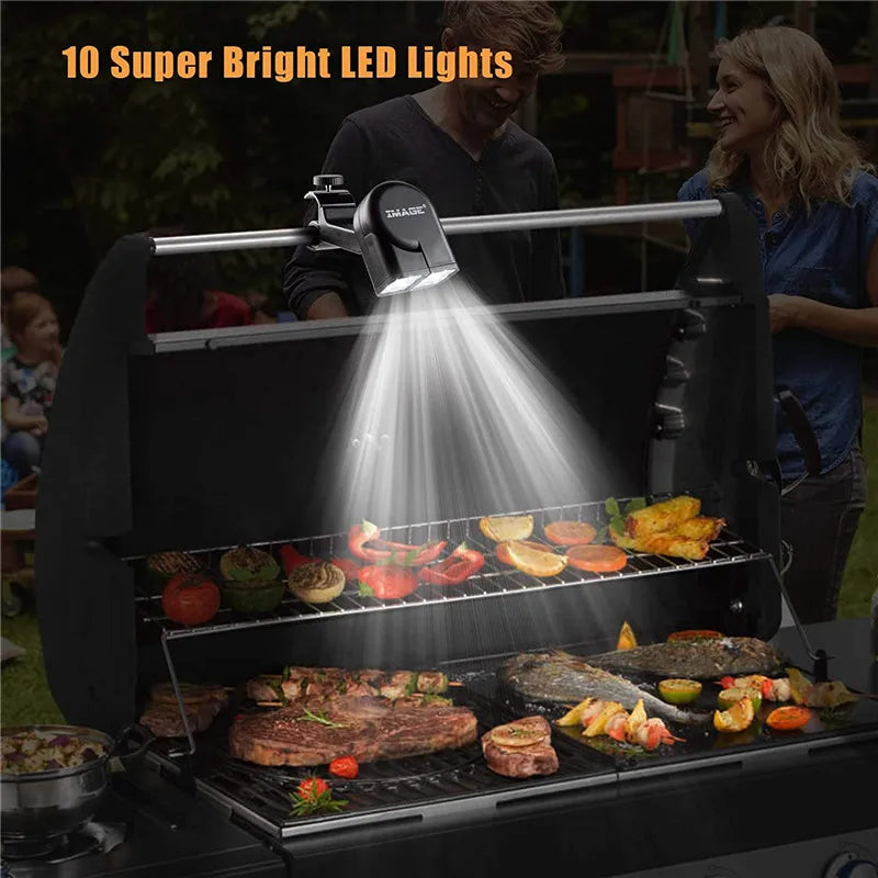 Portable BBQ Grill Light LED Lights Flashlight Lighting Lamp with Handle Mount Clip for Barbecue Grilling Outdoor Accessory
