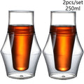 120/250/335ml Double-layer Glass Cup Hanging Ear Espresso Coffee Cup Anti-scalding Milk Brandy Wine Teacup Clear Mug Set 1/2pcs