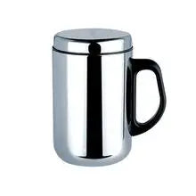 500ML Double Wall Anti Scalding Coffee Mug Insulated Portable Stainless Drink Cup Drinking Cup Steel Polishing Beer Tea Juice