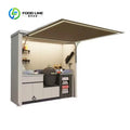 Modular Outdoor Kitchen Pod with Retractable Awning & LED Lights All-in-One BBQ Outdoor Kitchen Station