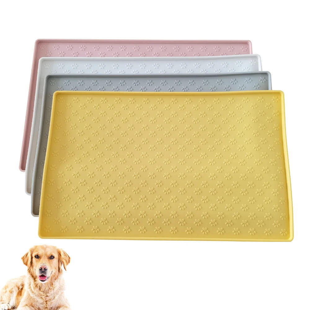 Silicone Pet Food Mat Dog Cat Clacemat For Puppy Bowl Pad Dogs Cats Waterproof Feeding Mat Non-slip Pet Excrement Pads winter