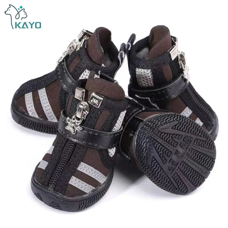 4pcs/set Waterproof Pet Dog Shoes Chihuahua Anti-slip Rain Boots Footwear For Small Cats Dogs Puppy Dog Pet Booties