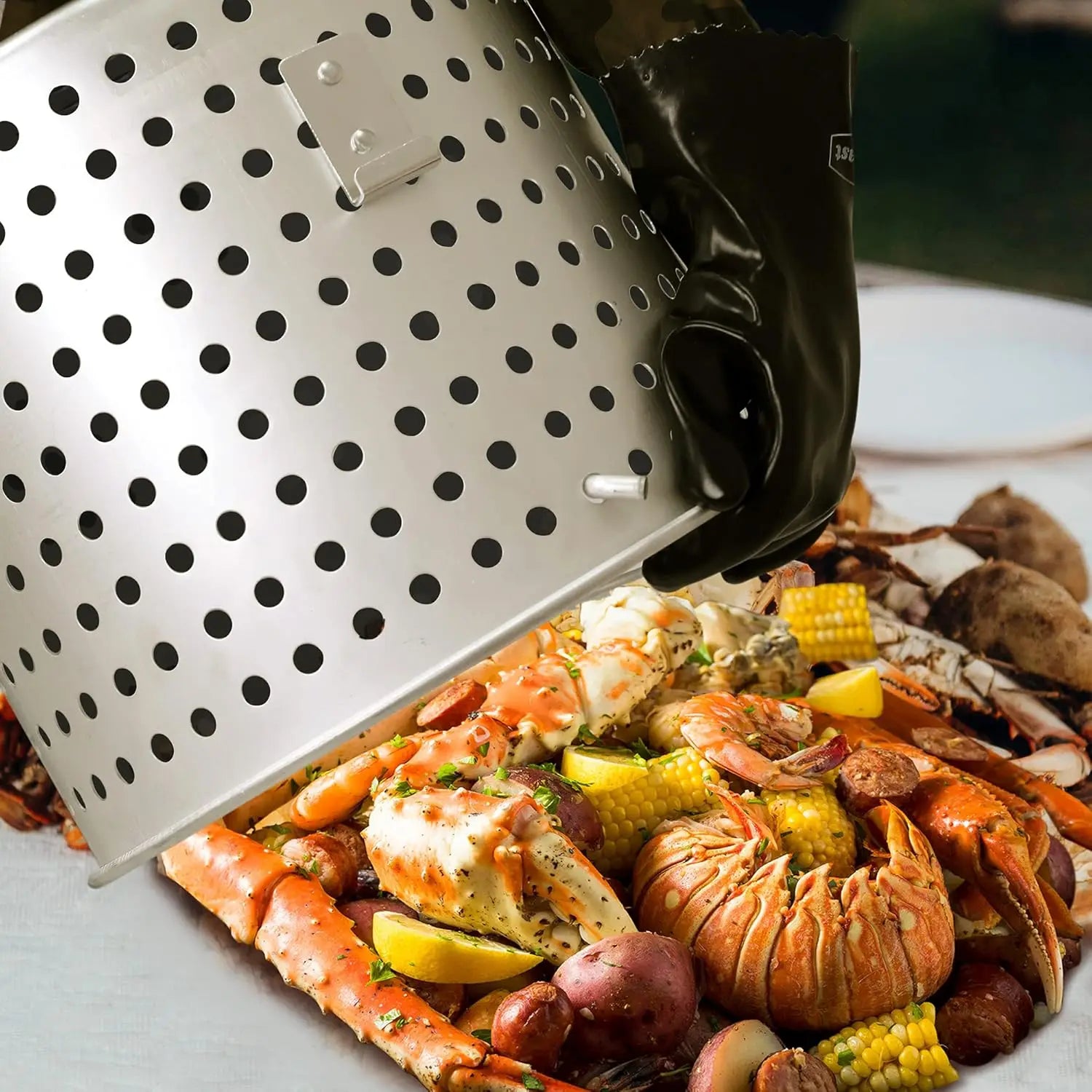 SBK0601 60 Qt. Seafood Boil Pot with Basket and Burner, Outdoor Aluminum Propane Boiler with 10 PSI Regulator,, Customized