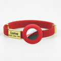 Cute Breakaway Cat Collar with Customized Name Tag Elastic GPS Tracker Kitten Collar with Air Tag Holder Adjustable Pets Collars