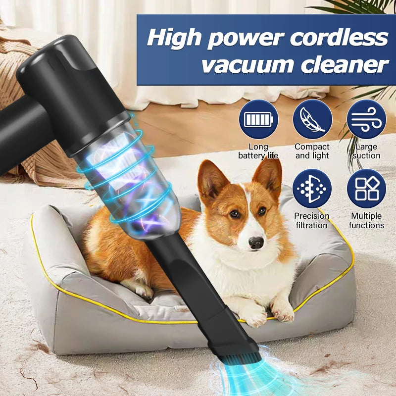 Handheld vacuum cleaner, two-in-one [blow|suck] portable small vacuum cleaner, dual-use for car and home|wet and dry