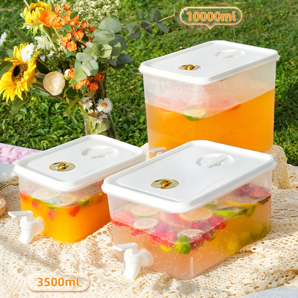 3.5/5/10L Cold Water Jug Large Capacity Cold Kettle with Faucet Beverage Dispenser Refrigerator Water Container For Summer Party