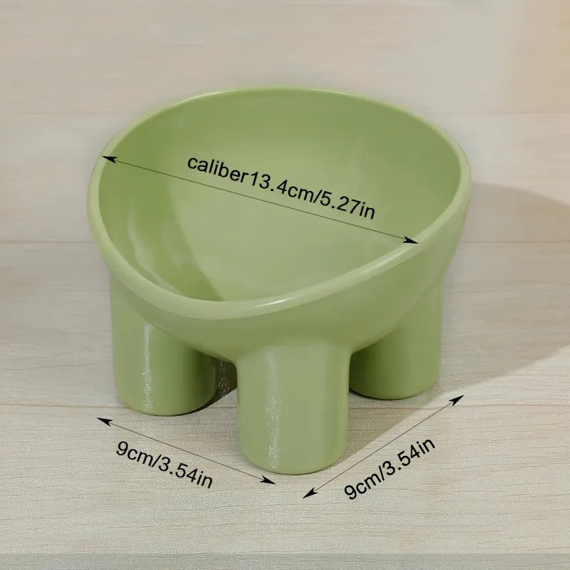 Elevated Cat Bowl with Stand - Durable Plastic Pet Food & Water Dish, Sleek Modern Neck-Friendly Feeding for Cats & Dogs