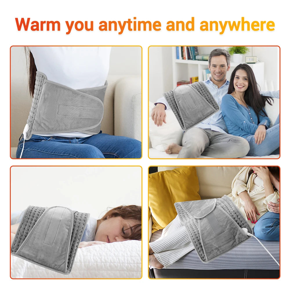 Electric Heating Waist Pad Adjustable Temperature Massage Waist Warm&Hot Compress For Abdomen Uterus Thermal Lumbar Support Belt